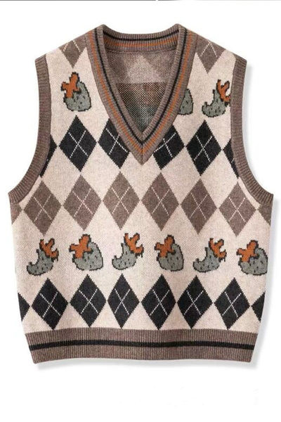 Női téli mellény V-nyakkal