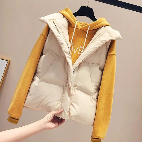 Női alkalmi mellény magas gallérral és cipzárral