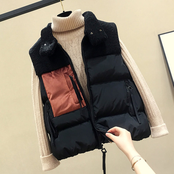 Meleg mellény gyapjú polár cipzárral