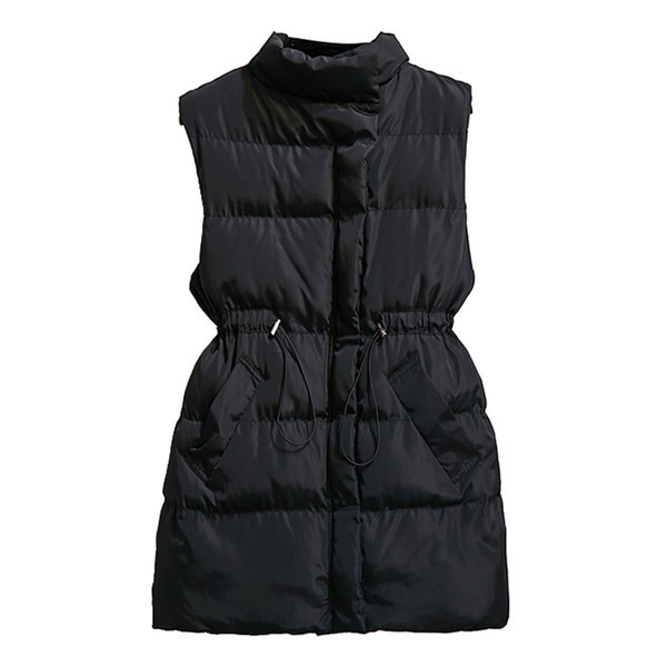 Χοντρό χειμωνιάτικο γιλέκο με κορδόνια στη  μέση