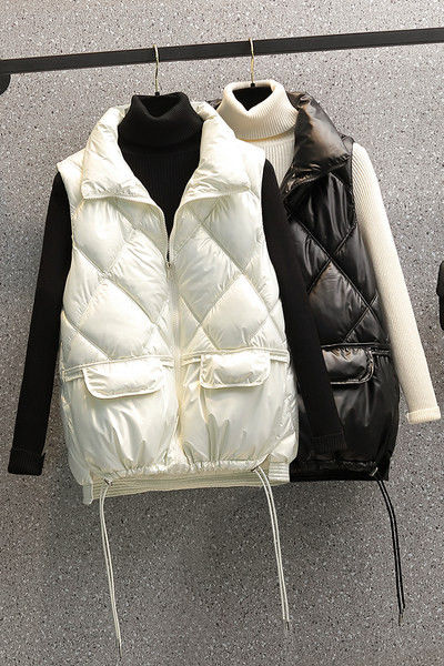 Ženski prsluk s elastičnom i klasičnom kragnom