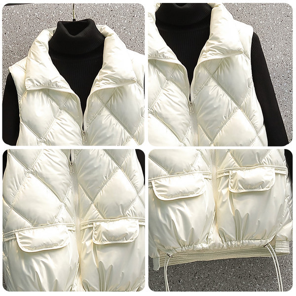 Ženski prsluk s elastičnom i klasičnom kragnom