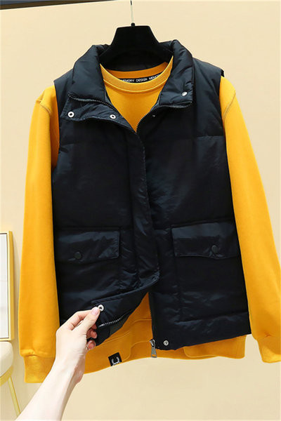 Γιλέκο καθημερινό με τσέπες και κουμπιά σε δύο χρώματα