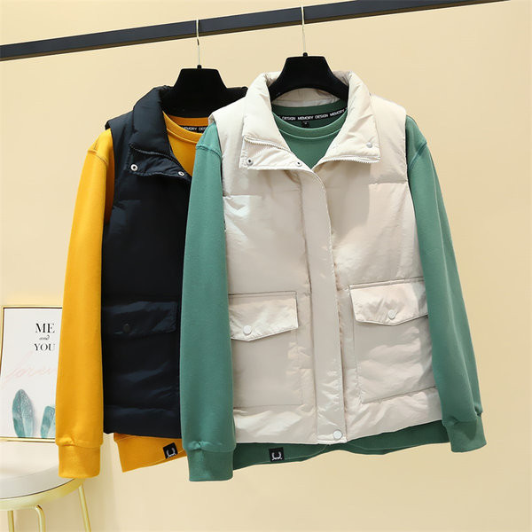 Γιλέκο καθημερινό με τσέπες και κουμπιά σε δύο χρώματα