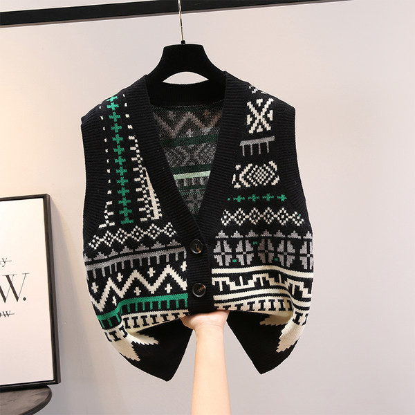 Ženski zimski prsluk s gumbima i špic izrezom