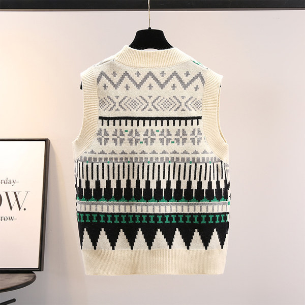 Ženski zimski prsluk s gumbima i špic izrezom