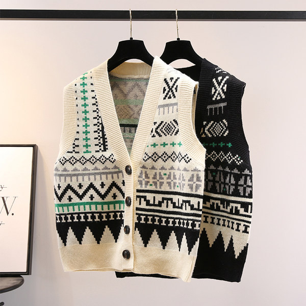 Ženski zimski prsluk s gumbima i špic izrezom