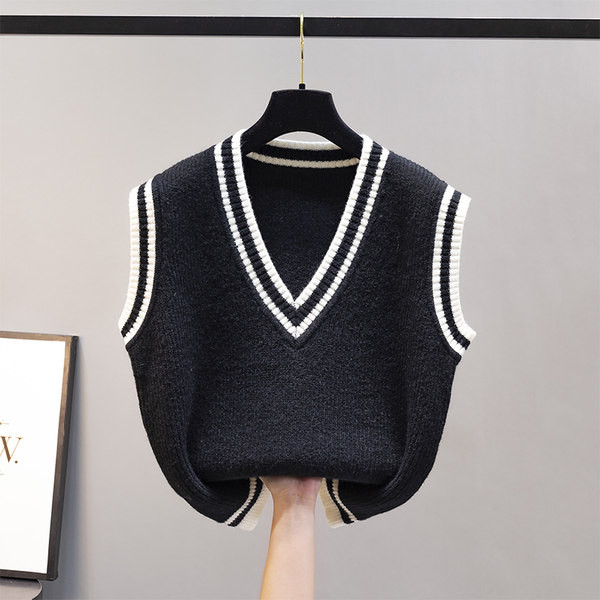 Alkalmi kötött mellény spitz nyakkivágással