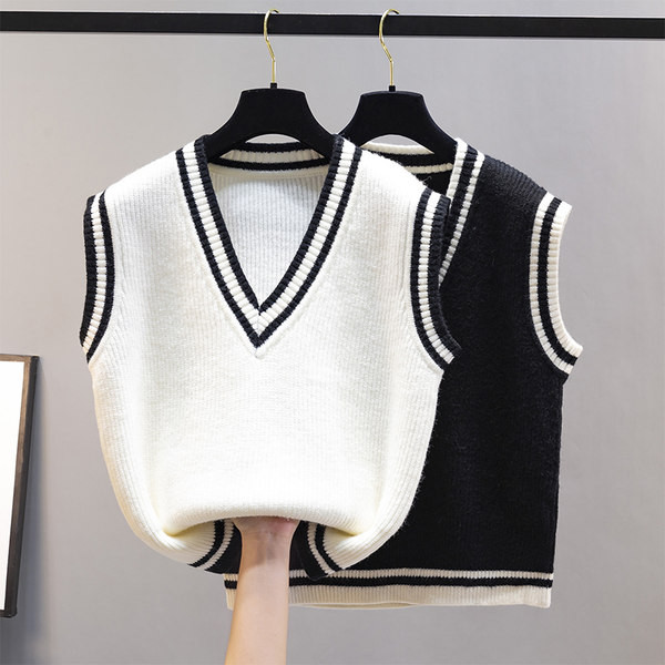 Alkalmi kötött mellény spitz nyakkivágással