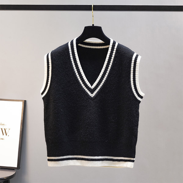 Alkalmi kötött mellény spitz nyakkivágással