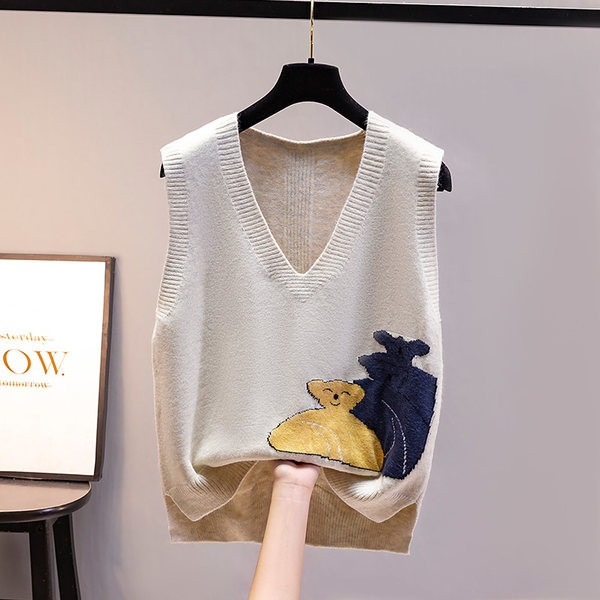 Női tavaszi-őszi mellény rátéttel