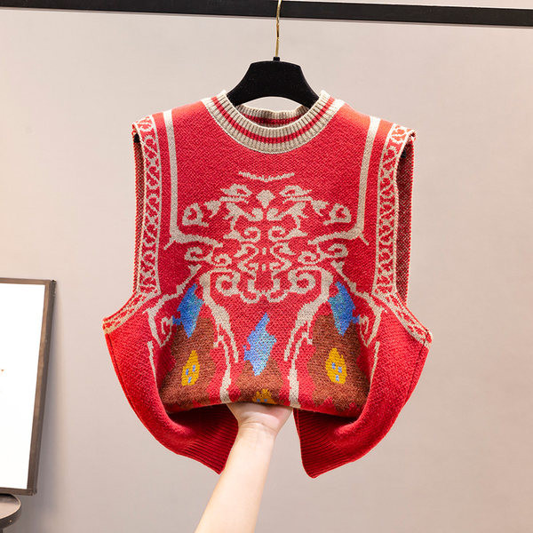Γυναικείο γιλέκο με απλικέ σε τρία χρώματα