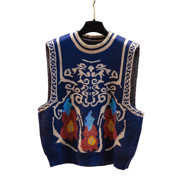 Γυναικείο γιλέκο με απλικέ σε τρία χρώματα