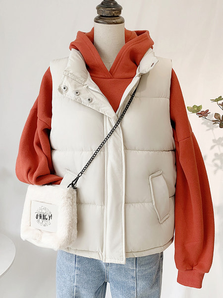 Stiilne naiste pikk vest lukuga nööpide ja taskutega