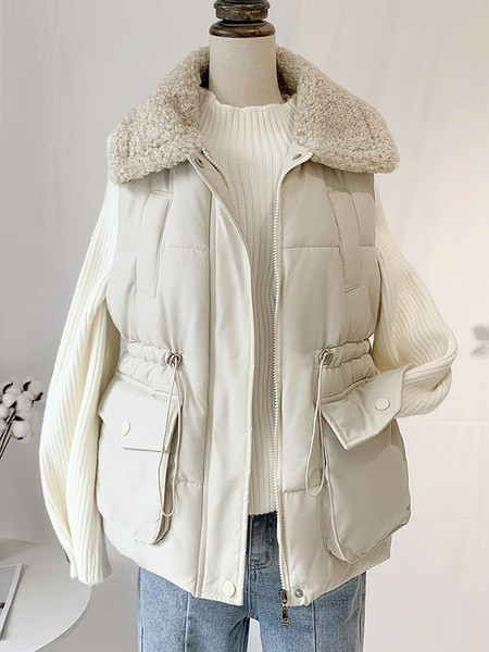 Γυναικείο γιλέκο με κλασικό γιακά και κορδόνια στη μέσης