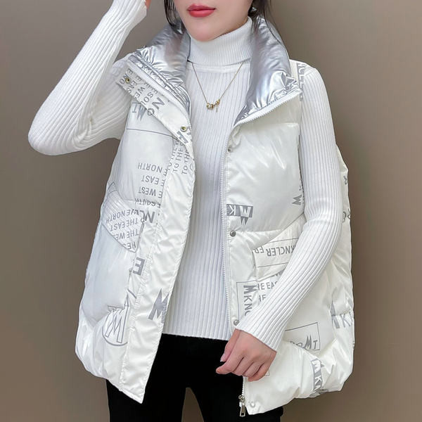 Új modell női mellény rátéttel - fehér és fekete