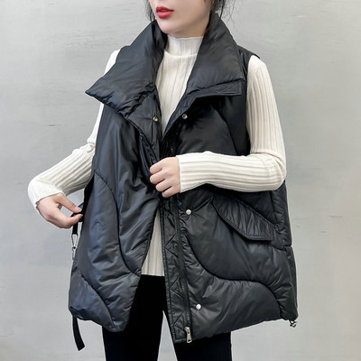 Φαρδύ μοντέλο γυναικείο κομψό γιλέκο με ζώνη