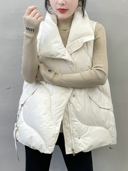 Φαρδύ μοντέλο γυναικείο κομψό γιλέκο με ζώνη