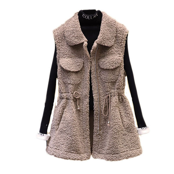 Μοντέρνο πουπουλένιο γιλέκο με κορδόνια στη μέση