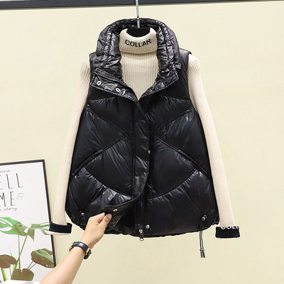 Naiste vabaaja vest nööpidega valge ja must