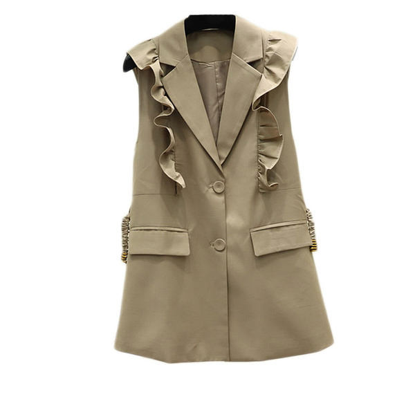 Moderan ženski prsluk s gumbima i špic izrezom