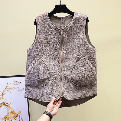 Női alkalmi mellény rövid modell cipzárral