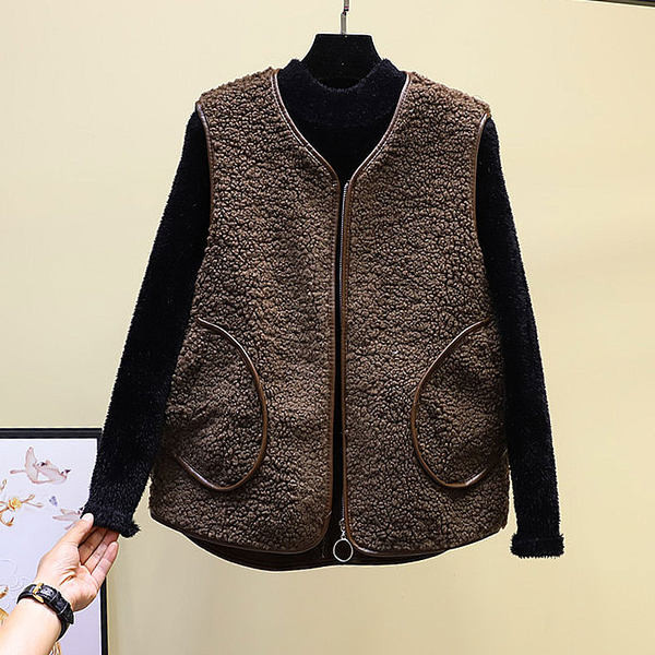 Női alkalmi mellény rövid modell cipzárral