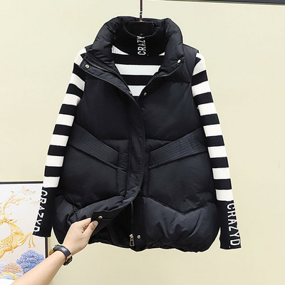 Női mellény zsebekkel és magas gallérral - két színben