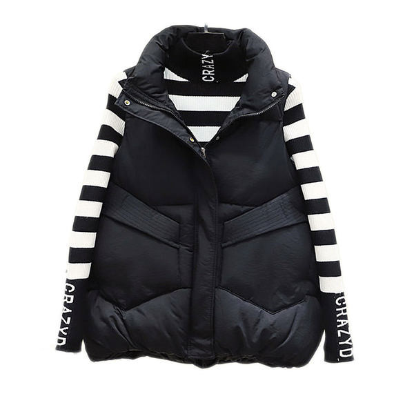 Női mellény zsebekkel és magas gallérral - két színben