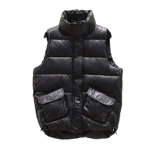 Κομψό γυναικείο κοντό γιλέκο με τσέπες απλό μοντέλο