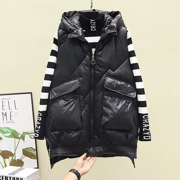 Μοντέρνο γυναικείο γιλέκο με βαθιές τσέπες και φερμουάρ