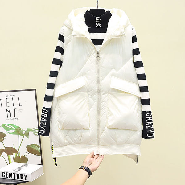 Μοντέρνο γυναικείο γιλέκο με βαθιές τσέπες και φερμουάρ