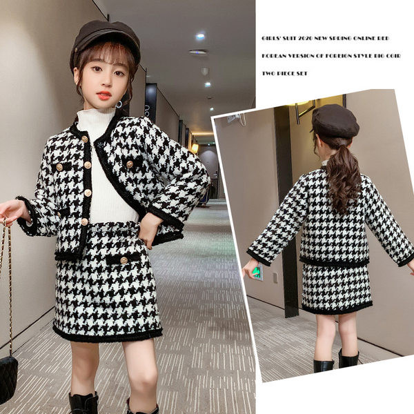 Παιδικό καρό σετ σακάκι και φούστα