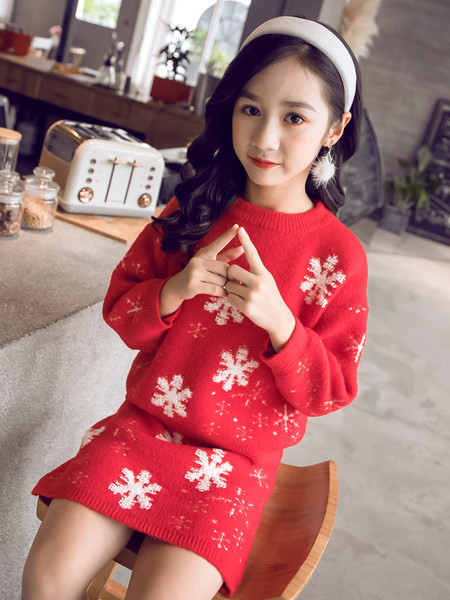 Őszi-téli lány blúz és szoknya szett