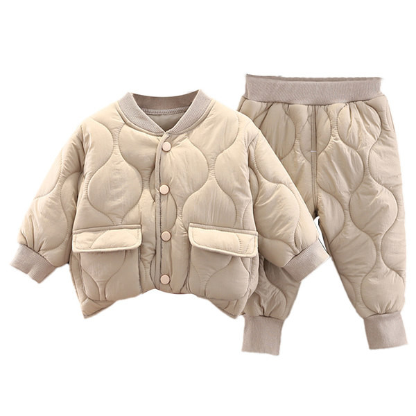 Silts bērnu jakas un bikšu komplekts ar stepētu efektu