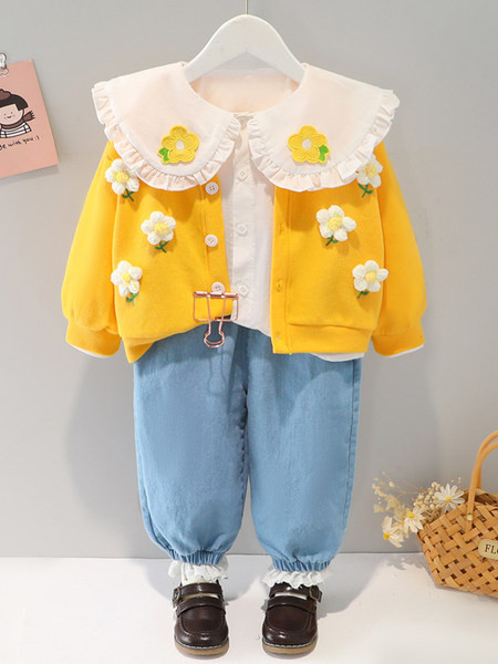 Dječji komplet s okruglim izrezom i 3D elementom - dvije boje