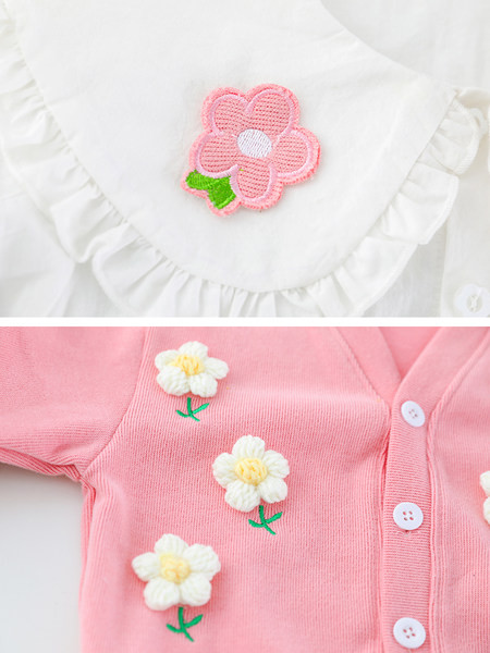 Dječji komplet s okruglim izrezom i 3D elementom - dvije boje