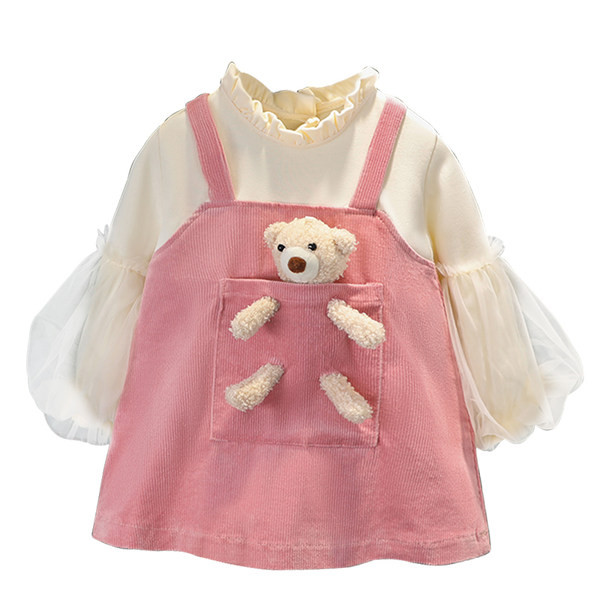 Proljetni set za djevojčicu od bluze s haljinom