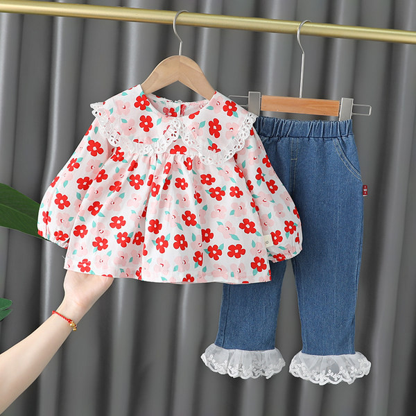 Moodne lillelise mustriga laste särgikomplekt ja tüllteksapüksid