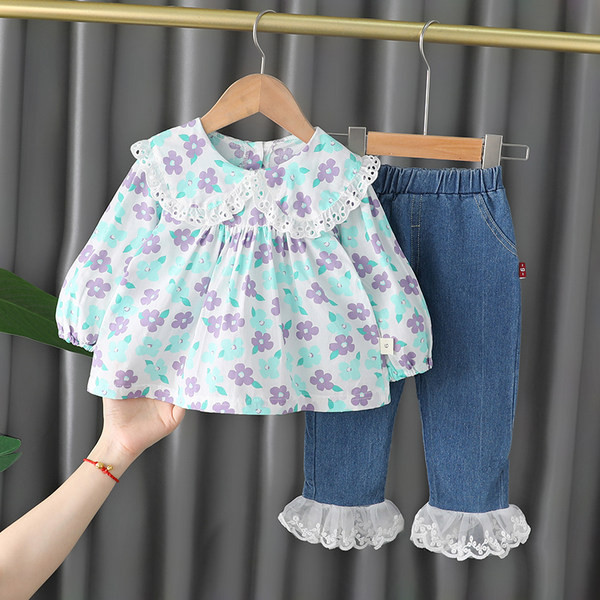 Moodne lillelise mustriga laste särgikomplekt ja tüllteksapüksid