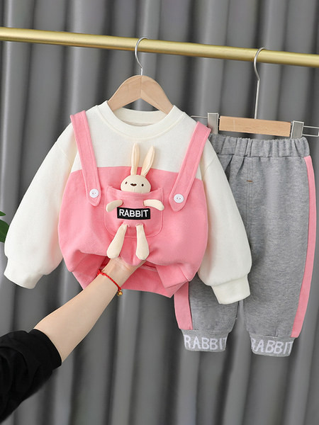 3D-elemendiga kaheosaline igapäevane lastekomplekt