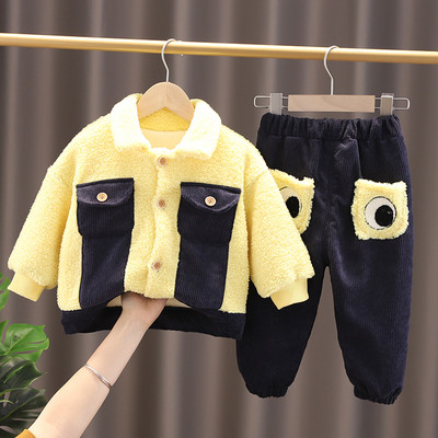 Gyermek szett meleg béléssel, fekete és rózsaszín színben