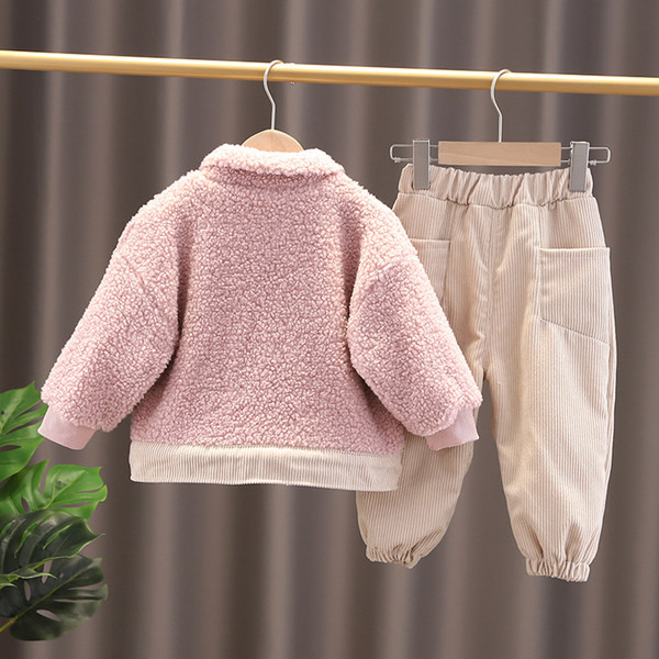 Gyermek szett meleg béléssel, fekete és rózsaszín színben