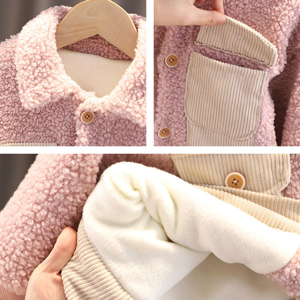 Gyermek szett meleg béléssel, fekete és rózsaszín színben