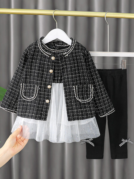 Modern gyerek szett kabátból és leggingsből lányoknak