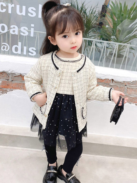 Modern gyerek szett kabátból és leggingsből lányoknak