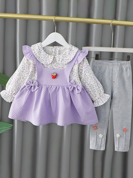 Νέο μοντέλο σετ για κορίτσι φόρεμα και κολάν με απλικέ