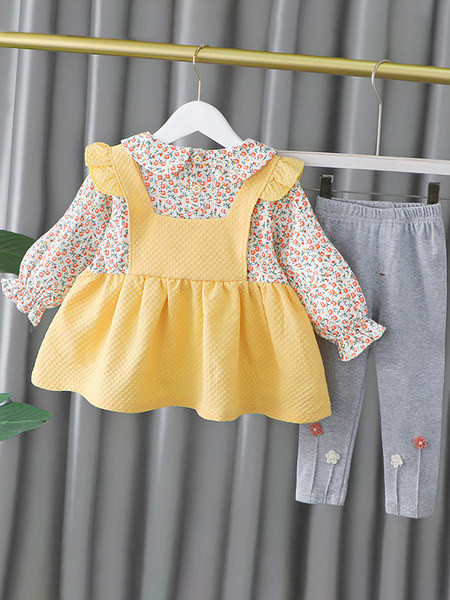 Νέο μοντέλο σετ για κορίτσι φόρεμα και κολάν με απλικέ