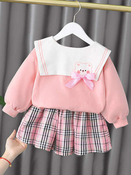 Παιδικό μοντέρνο καρό σετ φούστα και μπλούζα για κορίτσια