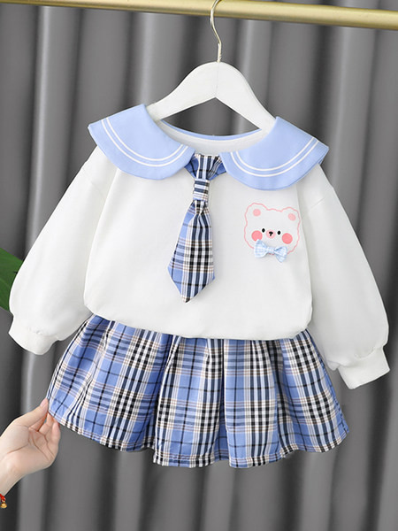 Παιδικό μοντέρνο καρό σετ φούστα και μπλούζα για κορίτσια
